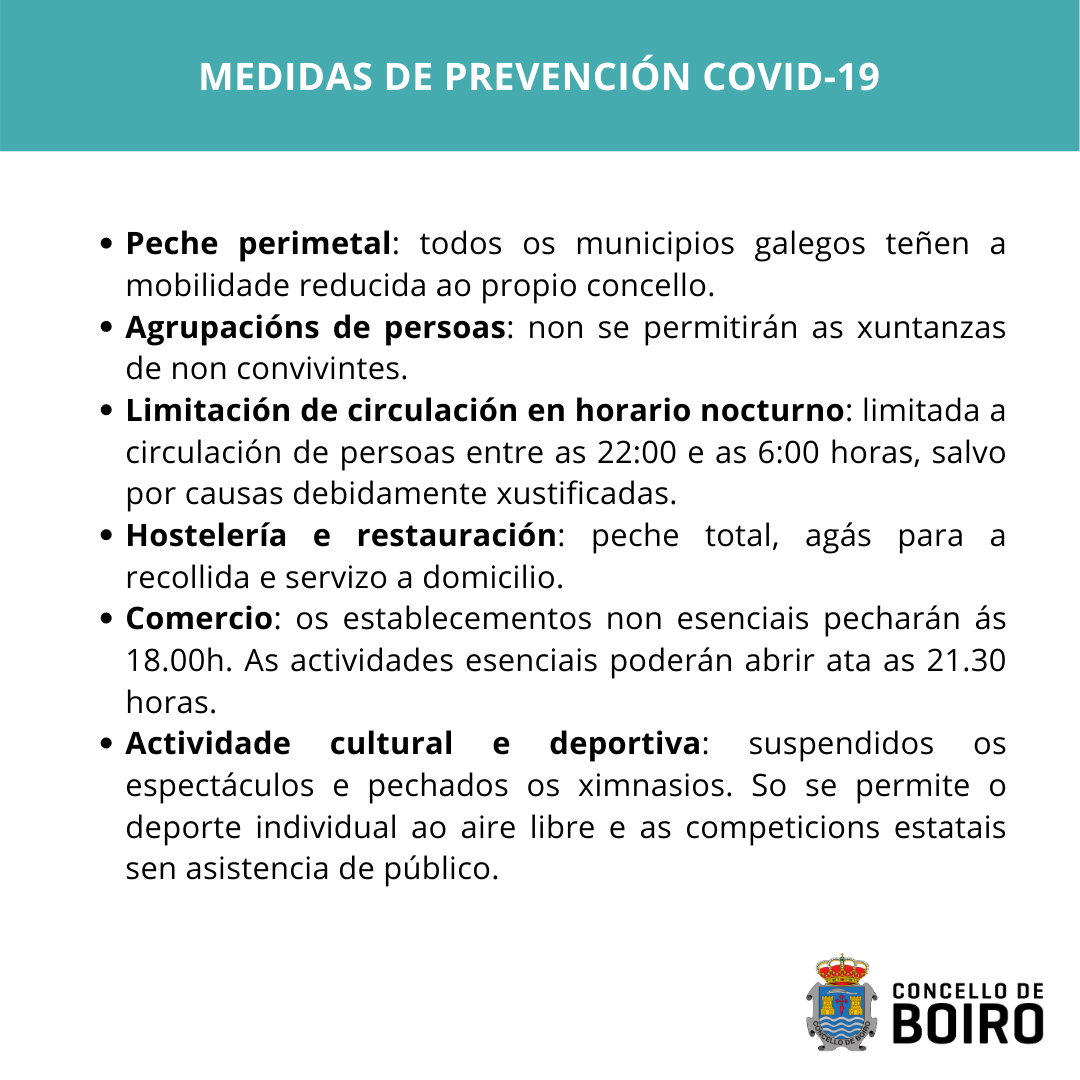 Medidas de prevención da Covid-19 