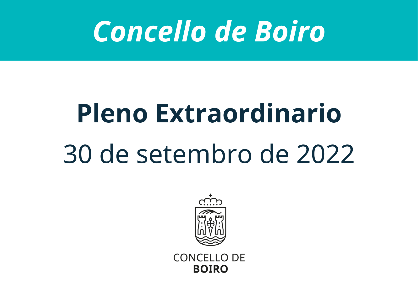 Pleno extraordinario do 30 de setembro de 2022 | Concello de Boiro 