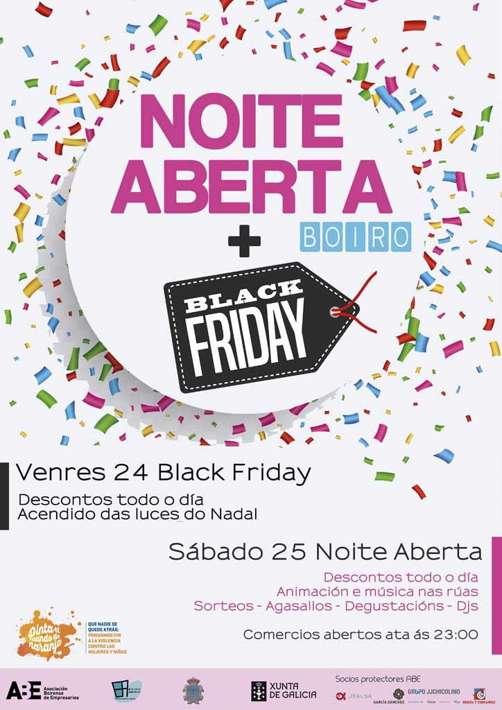Noite aberta en Boiro + Black Friday