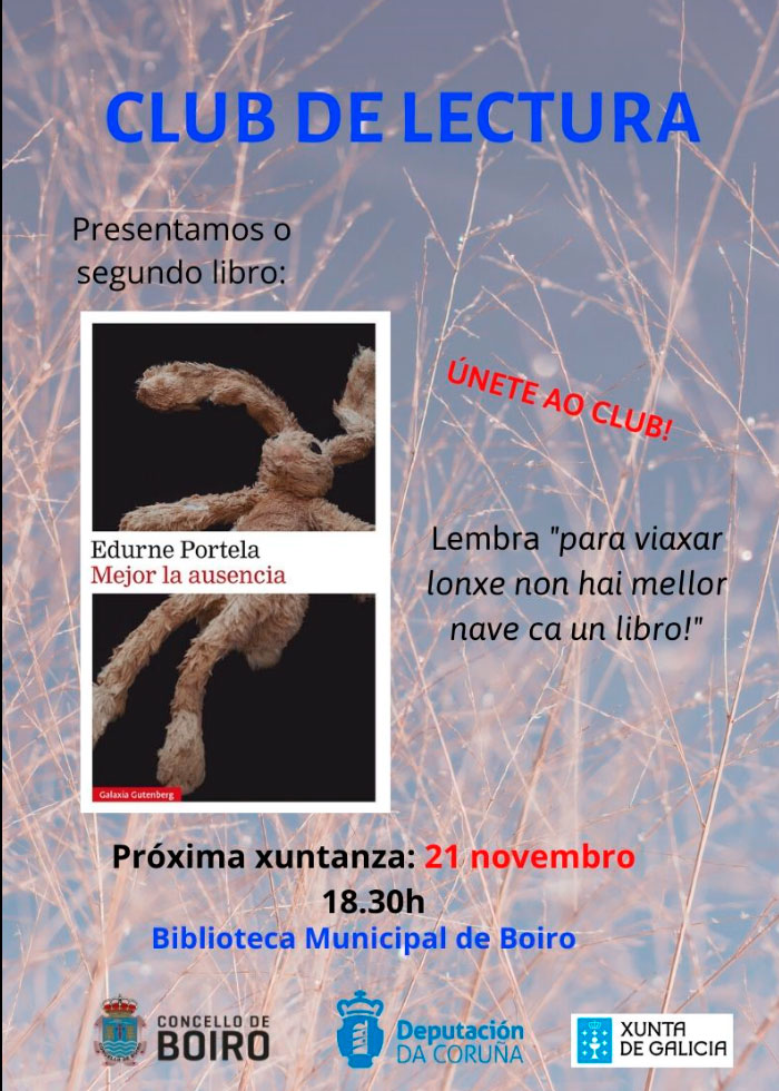 Club de lectura. Presentamos segundo libro de Edurne Portela (Mejor la ausencia)