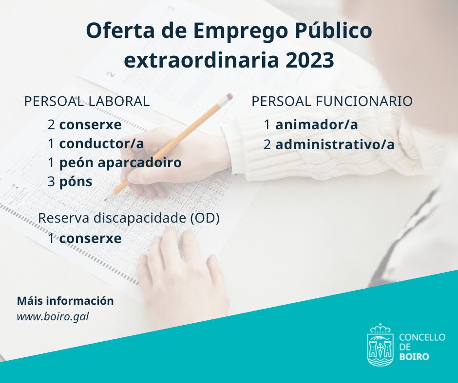 Oferta de Emprego Público extraordinaria 2023 | Concello de Boiro