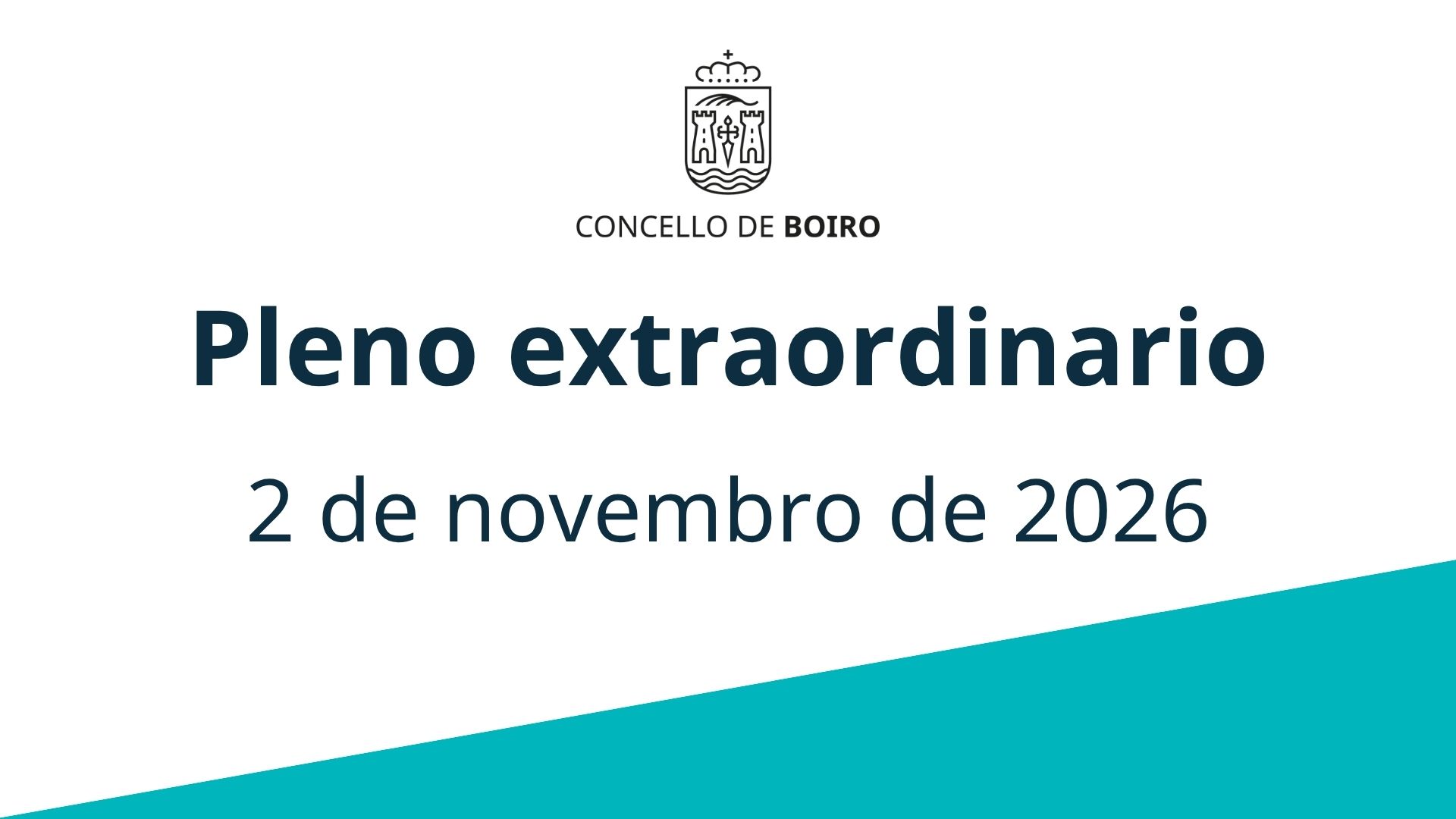 Pleno extraordinario do 2 de novembro de 2026 | Concello de Boiro
